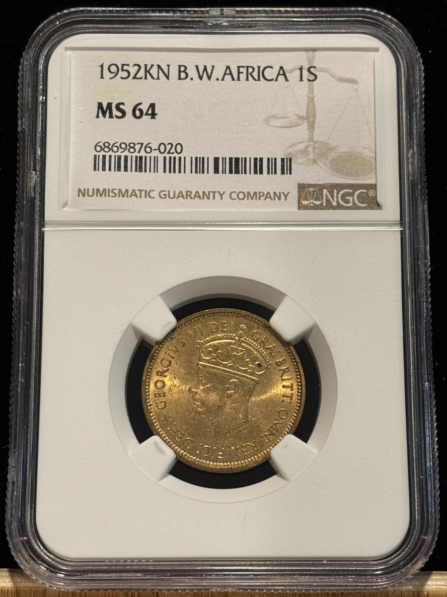 BRITISH WEST AFRICA 1 Shilling 1952 KN, George VI, NGC MS 64 Ch