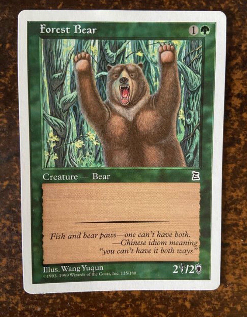 Forest Bear Portal Three Kingdoms P3k English NM Magic The Gathering MTG