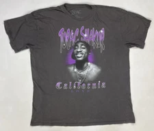 2pac Tupac Shakur California Love Graphic T-shirt Men XL Gray Logo Purple Music