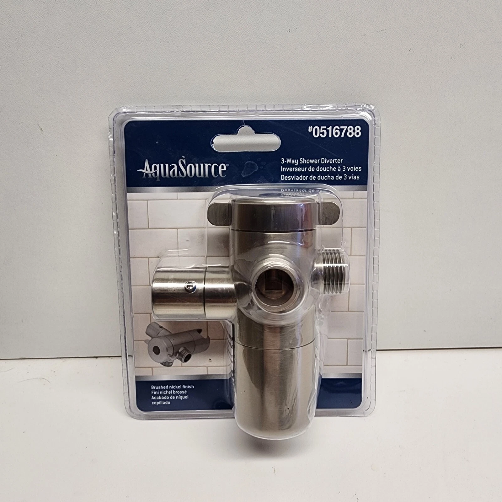 AquaSource 3 way Shower Diverter New - Brushed Nickel finish