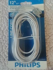 PHILIPS - 12 FEET WHITE TELEPHONE OR modem any phone outlet brand new 