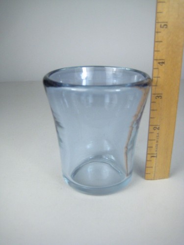 Clear Glass Thick Bottom Tapered Design 3 Inches Tall Hand Blown - Picture 2 of 6