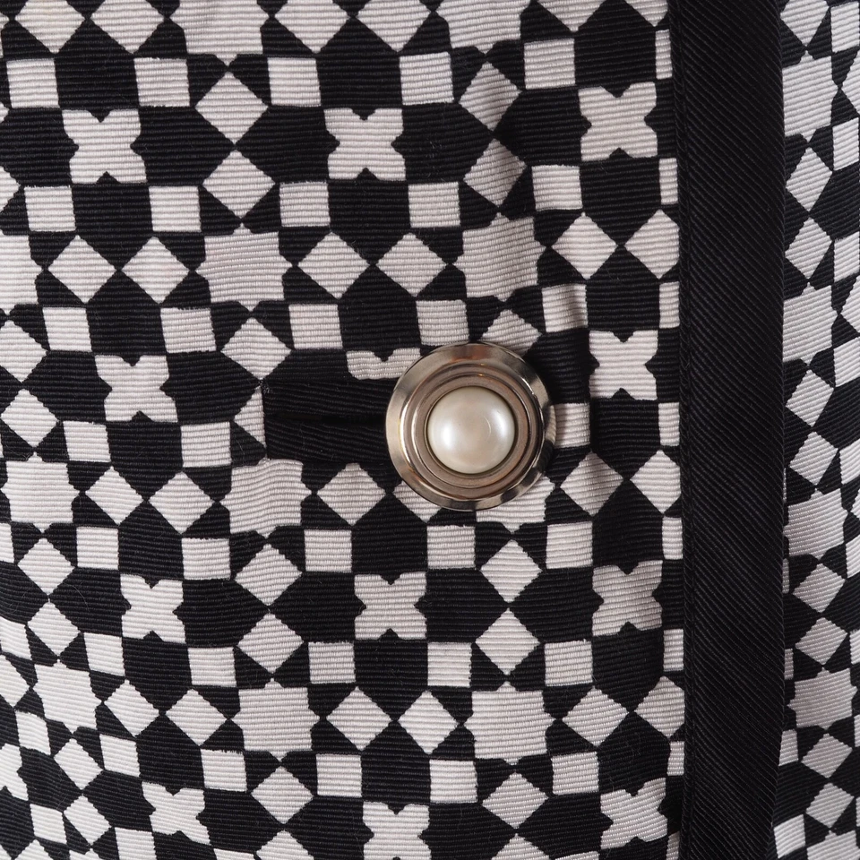 Blazer xadrez vintage Versace Versus feminino preto branco 28 42 M G - Imagem 2 de 4