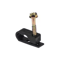 Perfect Vision Grip Clip Cable Clips with Screw, 1/2", Dual, Black, 100 bag