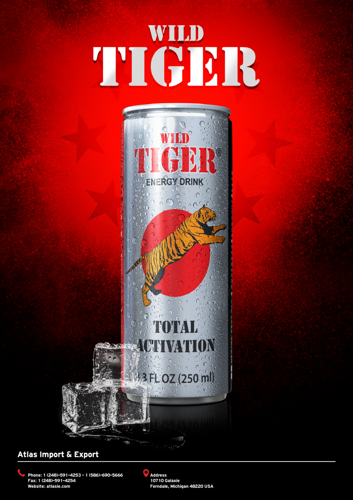 Wild Tiger Energy Drink 8.3fl oz. Case of (24) Love Gorey