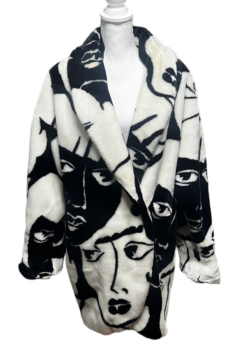 Rihanna Donnybrook Coat Donnybrook Faux Fur Faces Coat Large, 80's