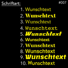 35cm Wunschtext Aufkleber Schriftzug individuell gestalten in 24 Farben #007