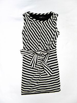 guess black and white striped dress
