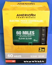 American Farm Works Electric Fence Controller 60 Miles NEW IN ORIGINAL PACKAGE