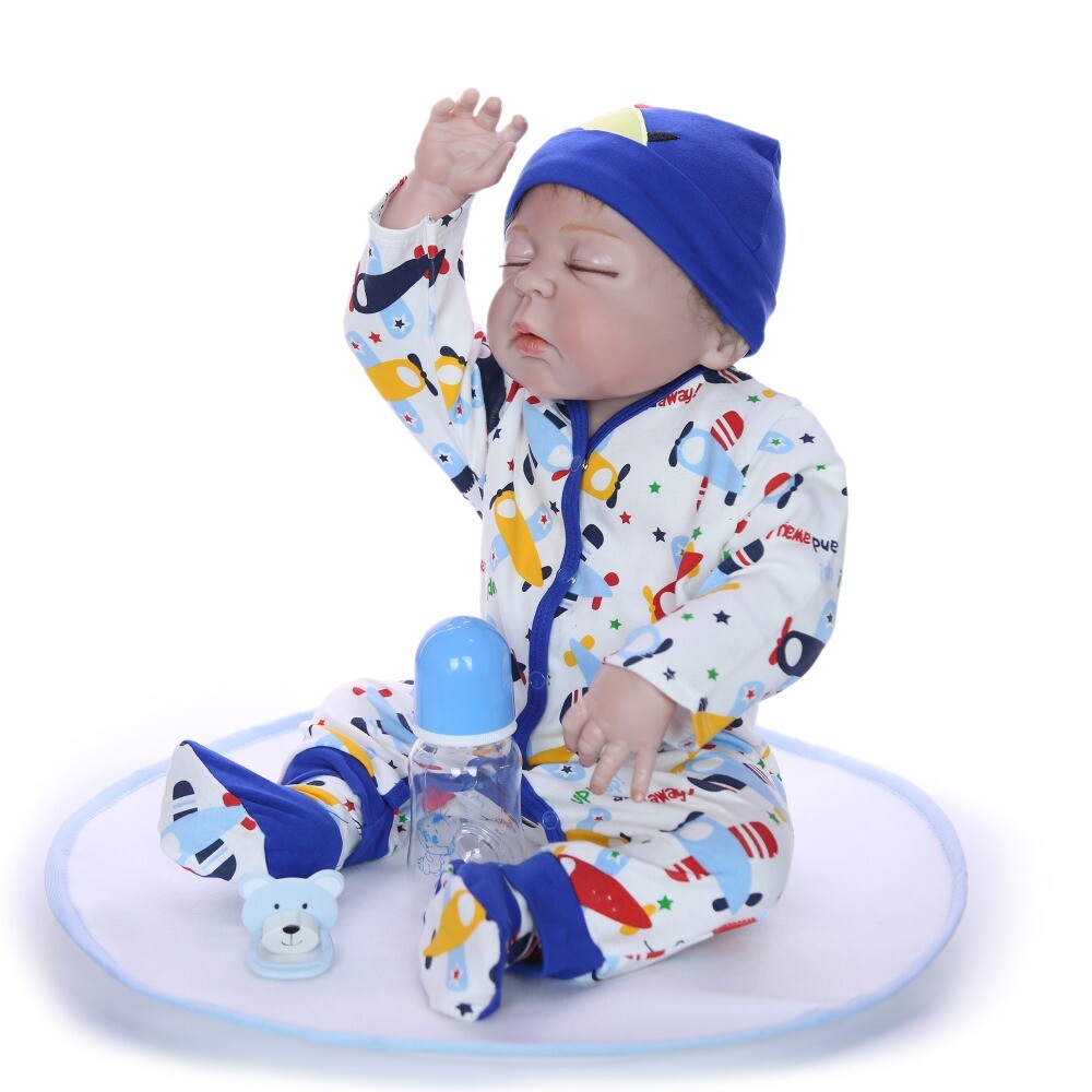Reborn Baby Doll FULL Body Silicone Dolls 55cm Toy 22'' Toddler Realistic Xmas Wybuchowe kupowanie wysyłkowe