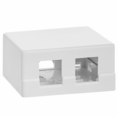 Cmple - 2 Port Keystone Jack Surface Mount Box, Dual Port Surface Mount Box