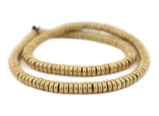 Brass Smooth Rondelle Beads 6mm Disk Large Hole 16 Inch Strand