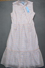 Draper James Swiss Multi Color Dot Tiered Dress in White Size 8 New $175