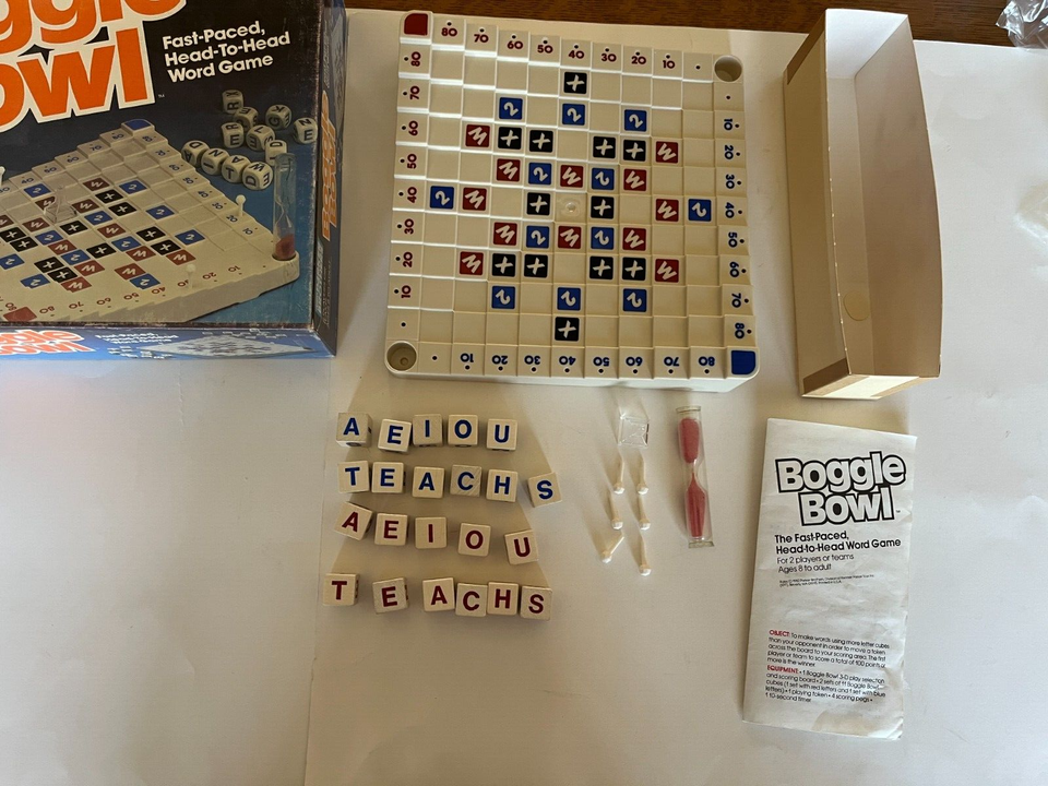 Vintage 1987 Parker Brothers BOGGLE BOWL Game, complete in original box ...