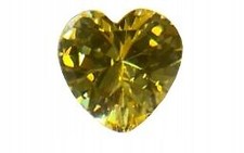 Pietra decorativa ZIRCONIA cuore giallo 5x5 mm per gioielli 1 pz.