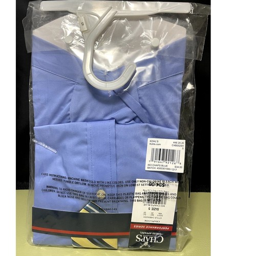 Youth Dress Shirt and Tie Set Blue Yellow Stretch Collar Long Sleeve Sz 5 - Picture 2 of 3