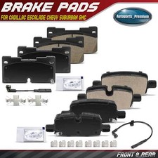 8Pcs Front & Rear Brake Pads for Cadillac Escalade Chevrolet Suburban GMC Yukon
