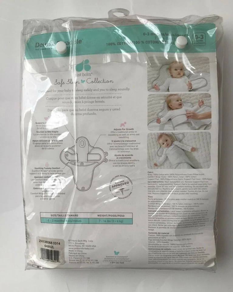  Envoltura de lujo de algodón recién nacido - rosa/búhos o azul/nubes 0-3 meses NUEVO   Foto 3 de 4