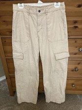 Wild Fable Women's M High Rise Straight Relaxed Cargo Utility Pants Tan Khaki