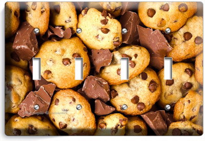 MILK CHOCOLATE CHIPS COOKIES 4 GANG LIGHT SWITCH WALL PLATES ROOM ...