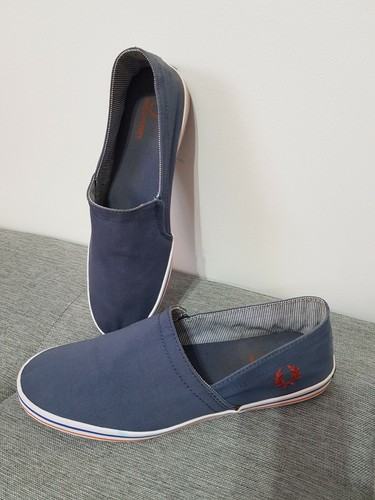 Fred Perry Women Blue Canvas Flat Shoes 