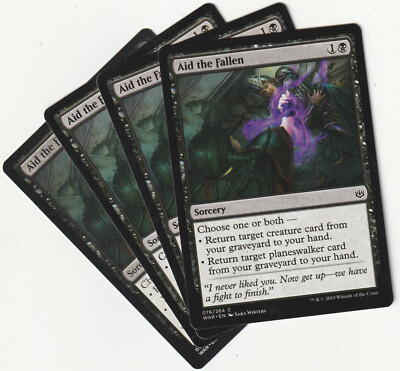   4 MAGIC The Gathering AID THE FALLEN Black Sorcery PLAYSET WAR/EN NM/EX