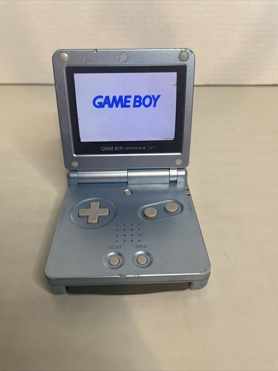 Nintendo Gameboy Advance SP Pearl Blue AGS-101 System w Nintendo Gameboy Advance SP Pearl Blue AGS-101 System w