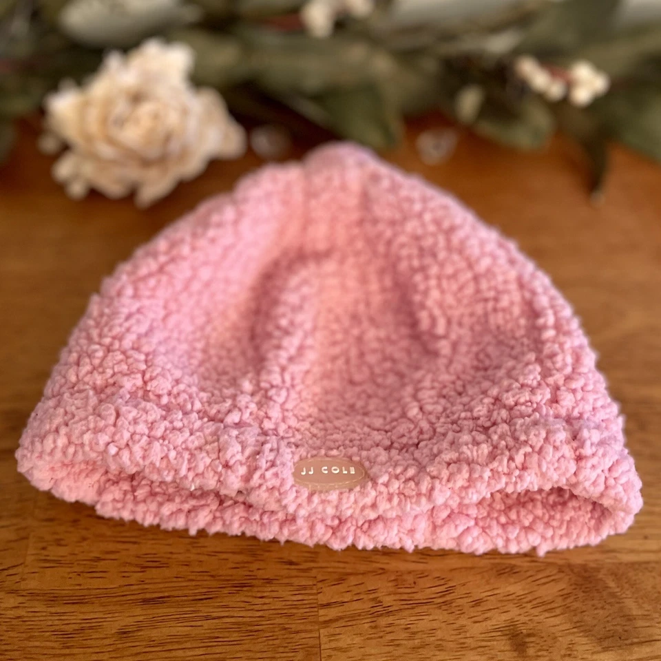 JJ Cole Infant Baby Girl Bundle Me Beanie Hat Pink Sherpa - Image 4 of 4