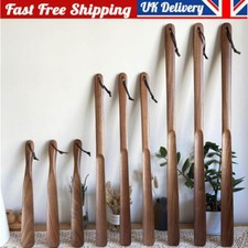 Craft Wooden Shoe Horn Dutch Wood Long Handle Shoehorn Lifter with Hanging Rope