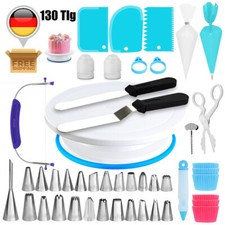130 tlg Profi Backzubehör Set Tortendekoration Spritztüllen Kuchen Design Kit