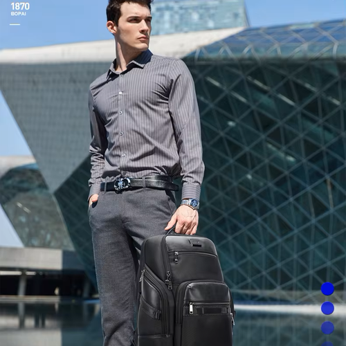 BOPAI Luxury leather waterproof Anti-Theft USB charge Business Laptop Backpack - Picture 2 of 12