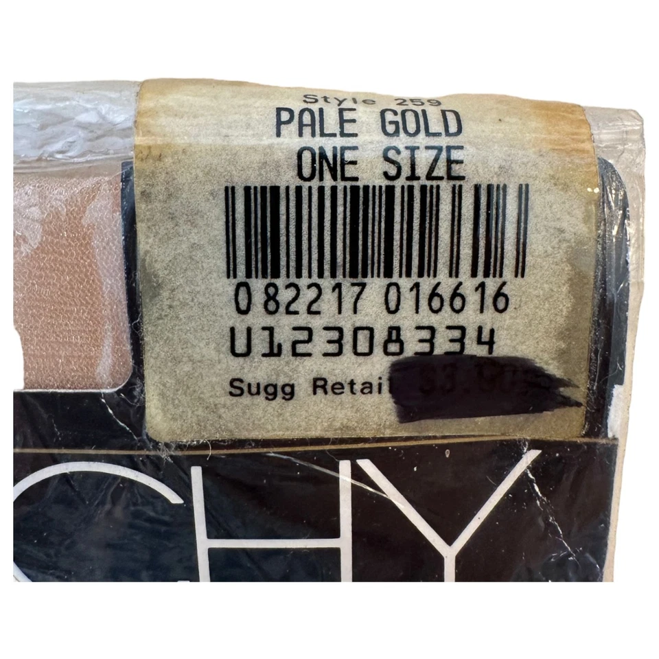 Givenchy Vintage 1986 Body Gleamers Joelho Alto 259 Ouro Pálido Tamanho Único NOVO  - Imagem 3 de 4