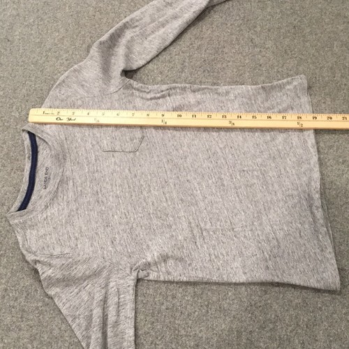 Lands’ End Boys Sz 8 Gray Long Sleeve Pocket Tee Shirt 100% Cotton - Picture 7 of 8