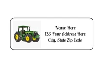 30 Tractor Farm PERSONALIZED RETURN ADDRESS LABELS 1 in X 2 5/8 GLOSSY