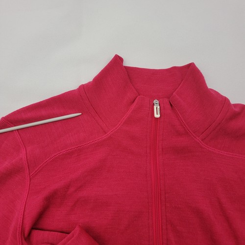 Camisa SMARTWOOL Mujer Talla Grande 1/4 Cremallera Capa Base ROSA 100% Lana Merino AGUJEROS - Imagen 3 de 18