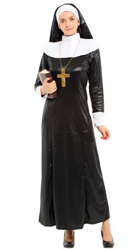 Damas Monja Disfraz Adulto Hermana Act Vestido Elegante Religioso Mujer Conjunto