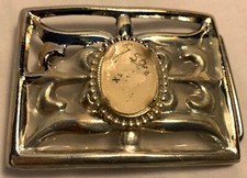 Jewelry Maker Silver Metal Belt Buckle w 1 X 3/4" Spot for Cameo Stone / Picture