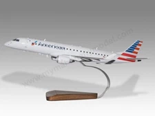Embraer 190 American Airlines Desk Wood Airplane New Model Small Scale 1/130