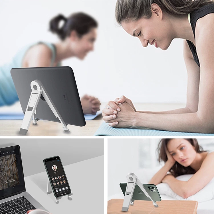 Tablet Stand Phone Holder Adjustable Aluminium Universal Cell Phone Stand Foldab - Image 3 of 4