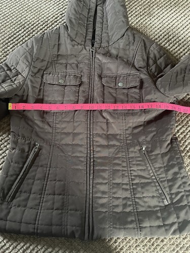 Sonoma Life & Style Hooded Quilted Hooded Brown Winter Jacket, Large. - Picture 8 of 10