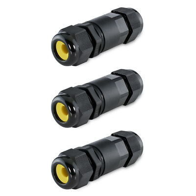 3 Stück Kabelmuffe 5-polig für Erdkabel Ø 4-8 / 8-12 / 10-14mm 24A bis 450V IP68