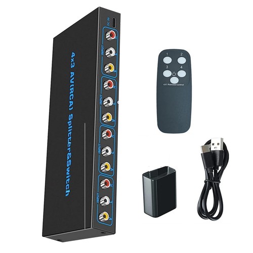 4 In 3 Out AV Switch RCA Switcher Box Video L/R Stereo Audio AV Selector Box - Picture 6 of 15