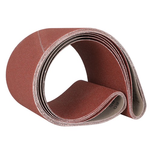 New 6 in X 48 in 80 Grit Red Sandpaper Premium Aluminum Sanding Belts 5 Pieces - Picture 10 of 15