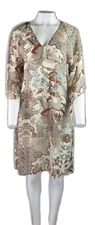 CITRON SANTA MONICA US Women’s M 100% Silk Semi Sheer Asian Tunic Dress