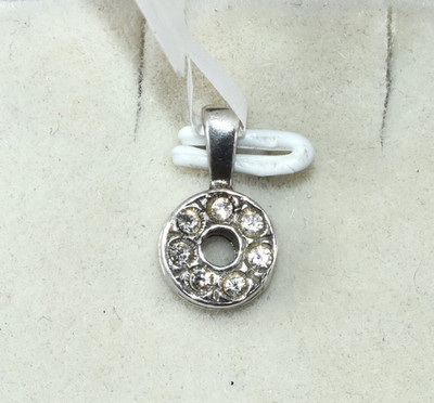 7 Chakra Symbol Good Luck CZ Diamond 925 Sterling Silver Charm Pendant On Sale