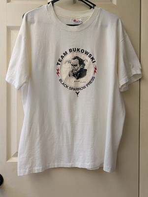 Vintage 80s 90s Team Bukowski Black Sparrow Press T-Shirt R Crumb Art Hanes L