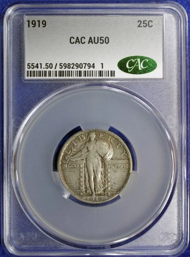1919 STANDING LIBERTY QUARTER CAC AU50 (2632452)