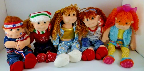 Lot of 5 TY  Beanie Boppers & Kids Dolls - Retired VTG- All have Hang Tags 12"