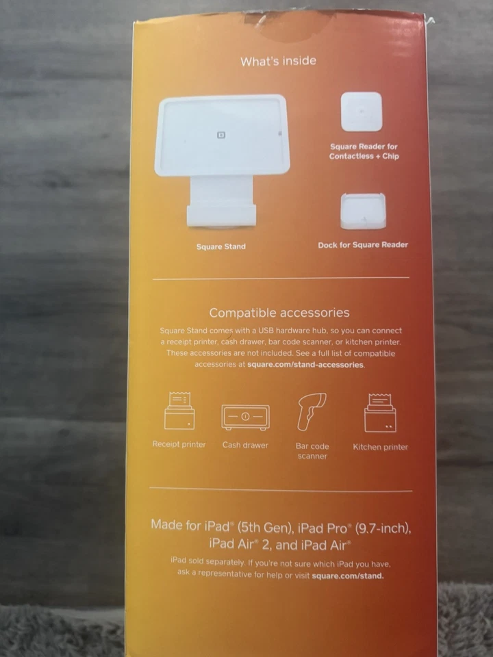 New Square Stand POS Kit w/ Contactless Chip Reader, Dock For 9.7 Inch iPad - Image 2 of 3