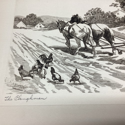21 ART PAPER ETCHING PHOTO PRINT The Ploughman Brinkmanship J. Blinx Farm Horse - Picture 2 of 15